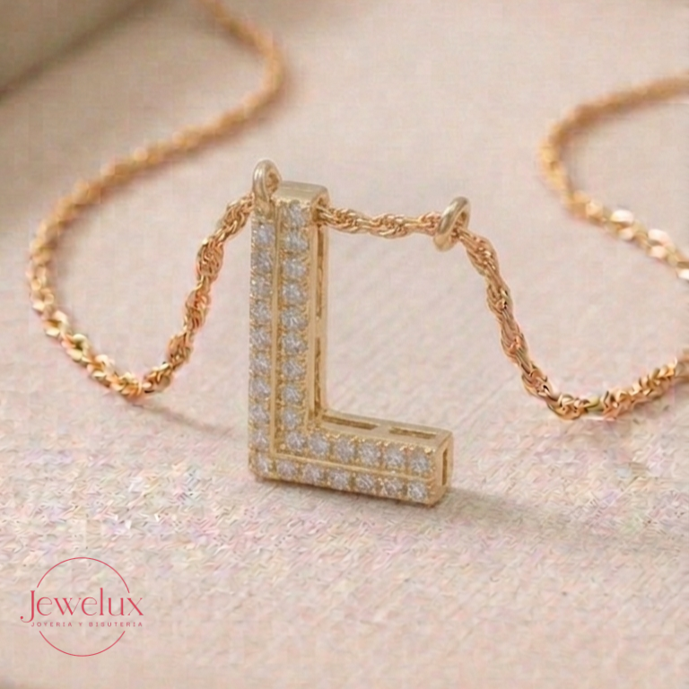 Jewelux Collar con Inicial de Letra Dorado Ajustable